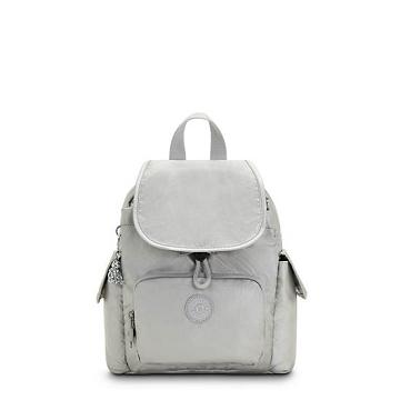 Kipling City Pack Mini Metallic Backpack Rugzak Zilver | NL 1195NW